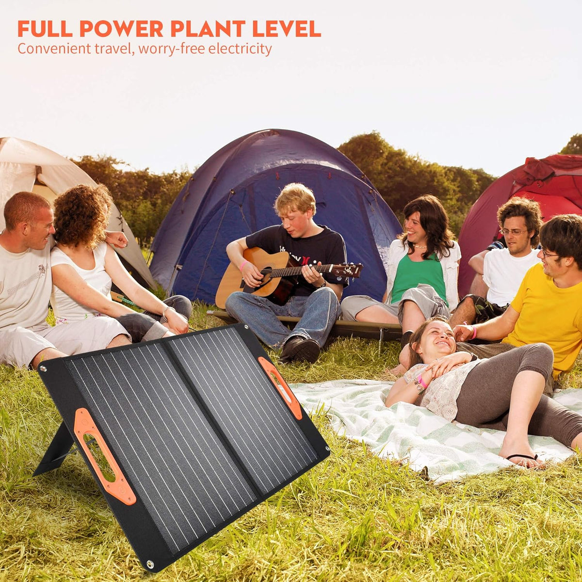 100W Foldable Solar Panel with USB QC 3.0 Type C Output U538674