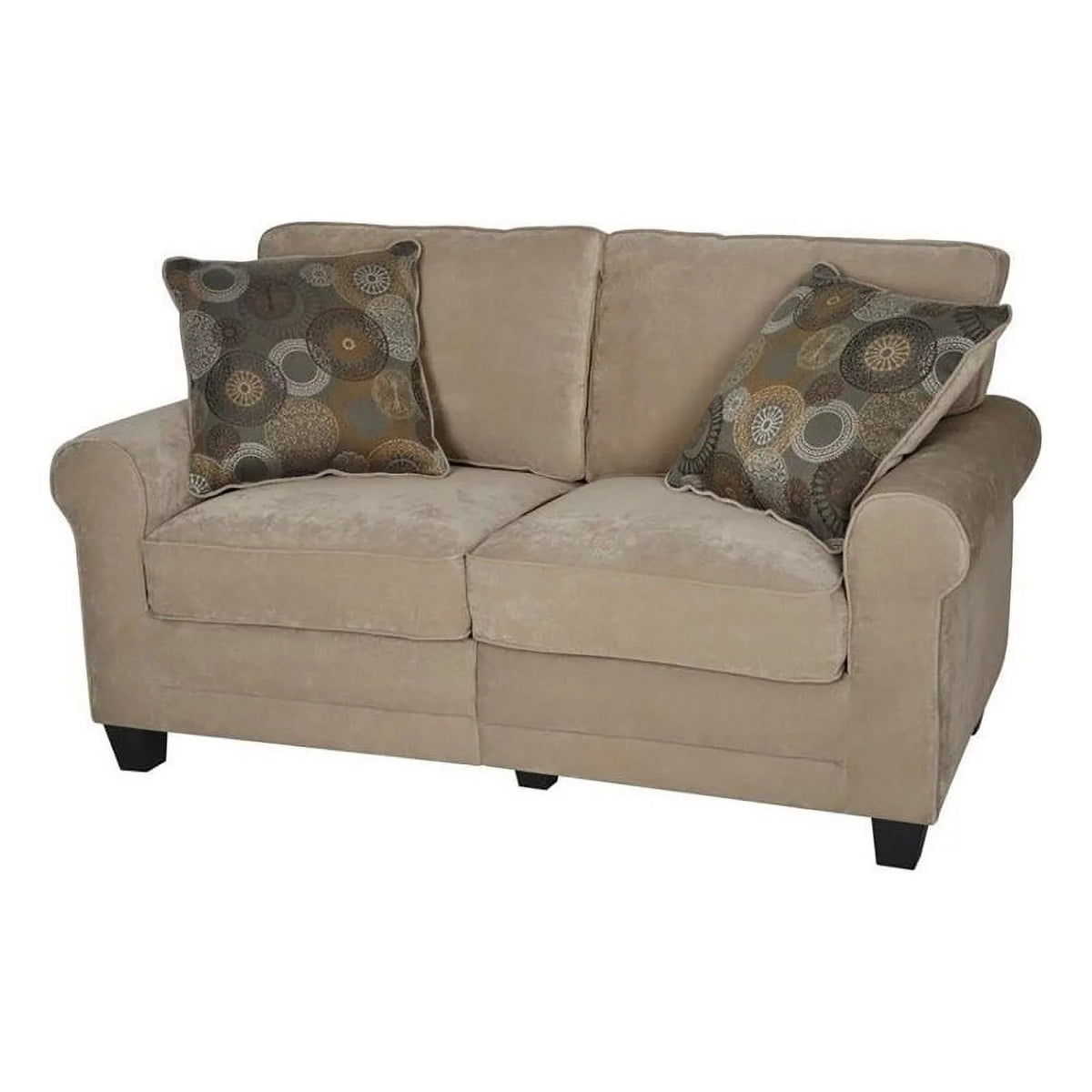 Velvet Loveseat with 2 Pillows A823028