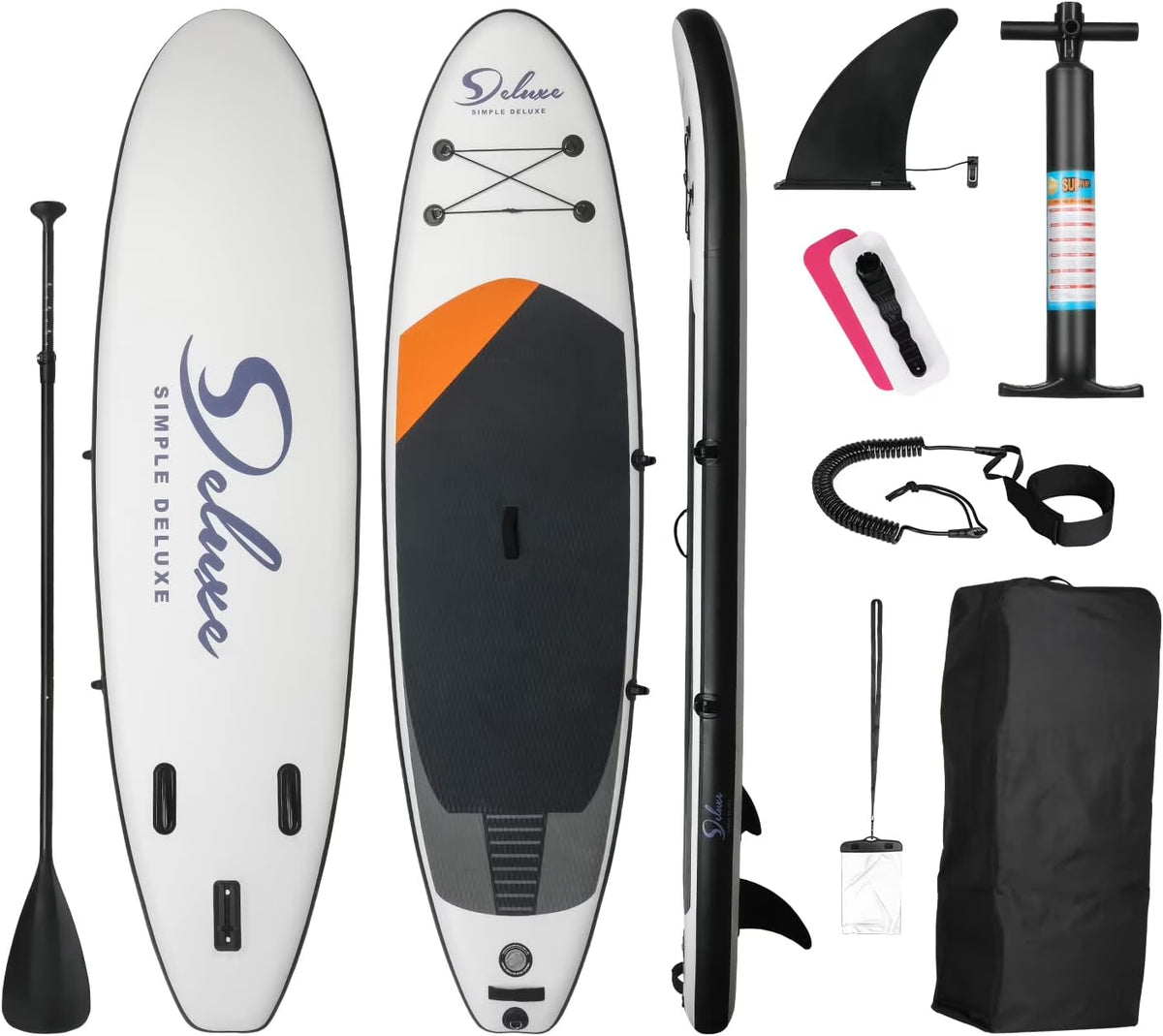 Black Inflatable Stand Up Paddle Board with Backpack D507