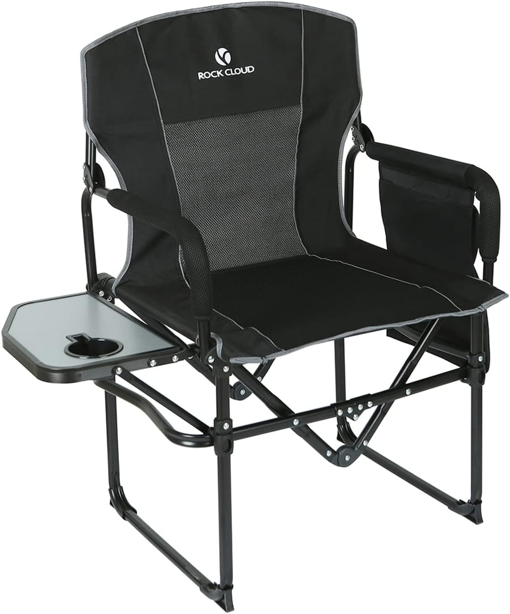 Folding Camping Chair with Storage Pocket and Side Table Q46427