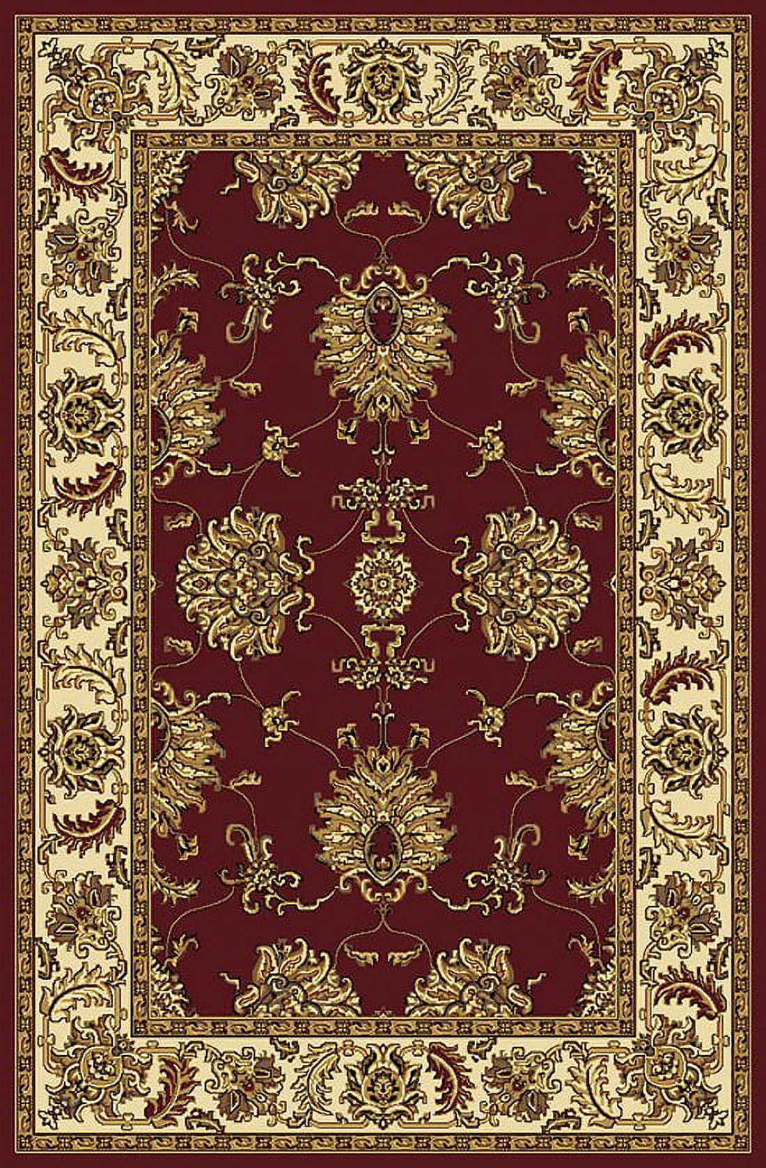 Burgundy Bordered 2' 2" x 8' Rectangle Area Rug L7827