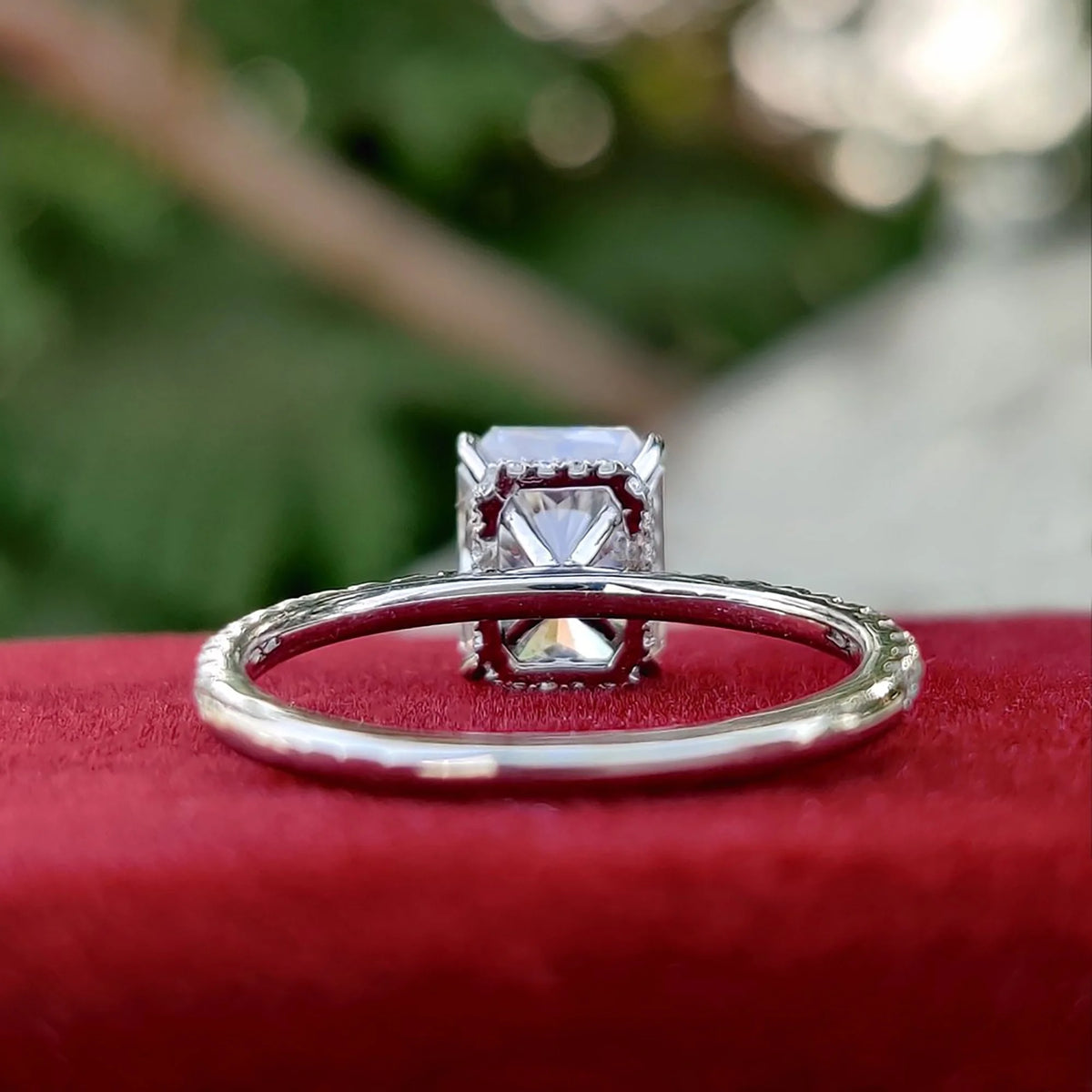 2ct Radiant Cut Moissanite Engagement Ring 14k Gold Wedding Ring O4187