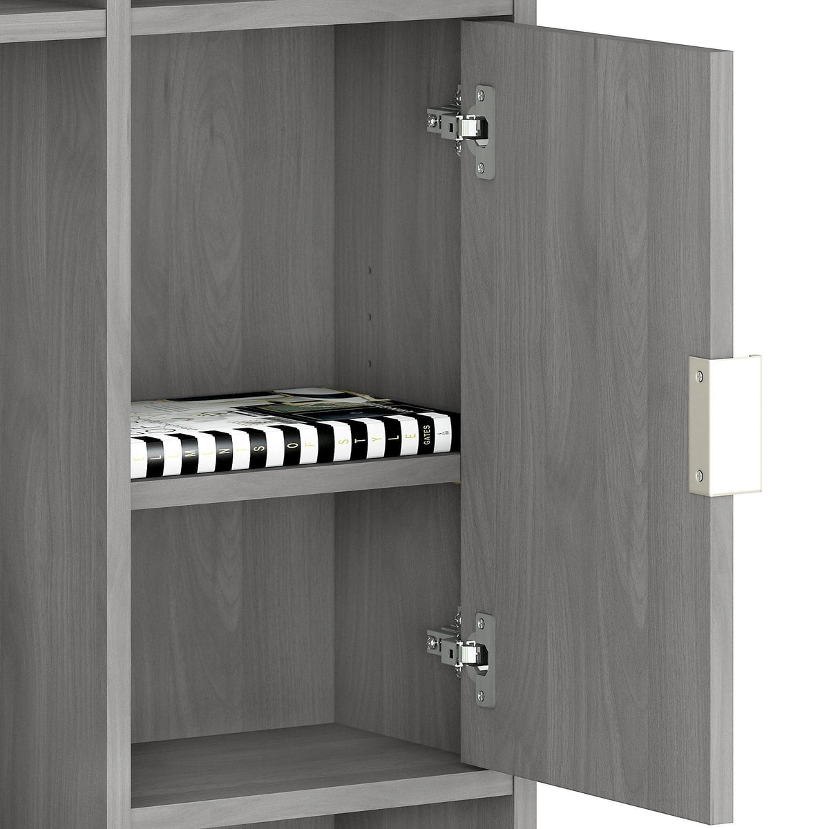 Modern Gray L-Shaped Desk with Hutch N2087