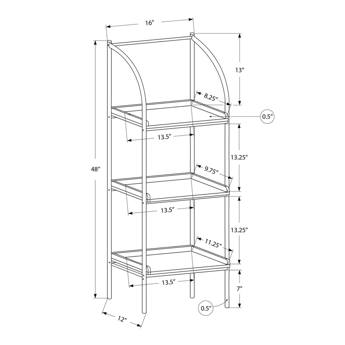 Black Metal Bookcase Q159614
