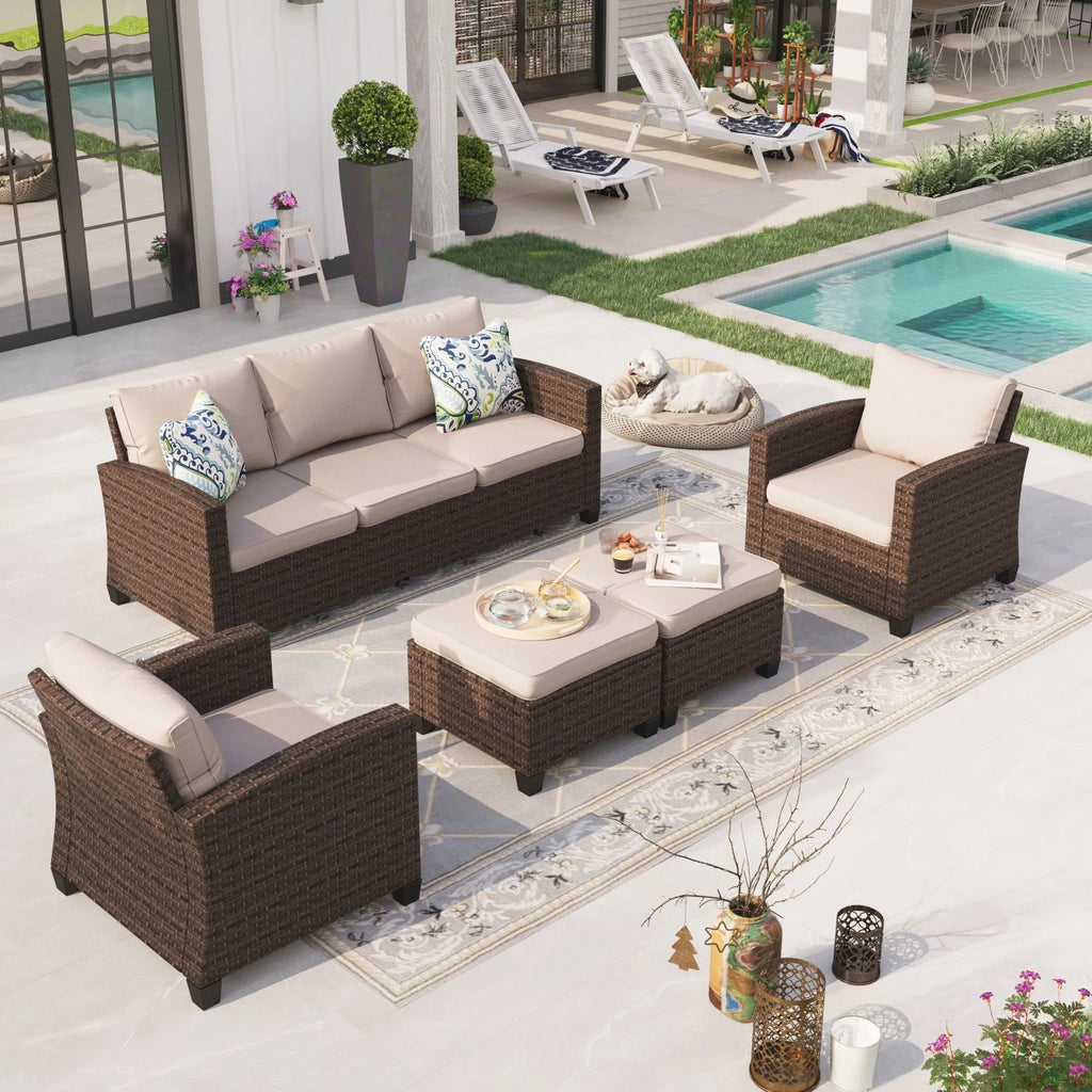7-seat Wicker Patio Conversation Set O685065