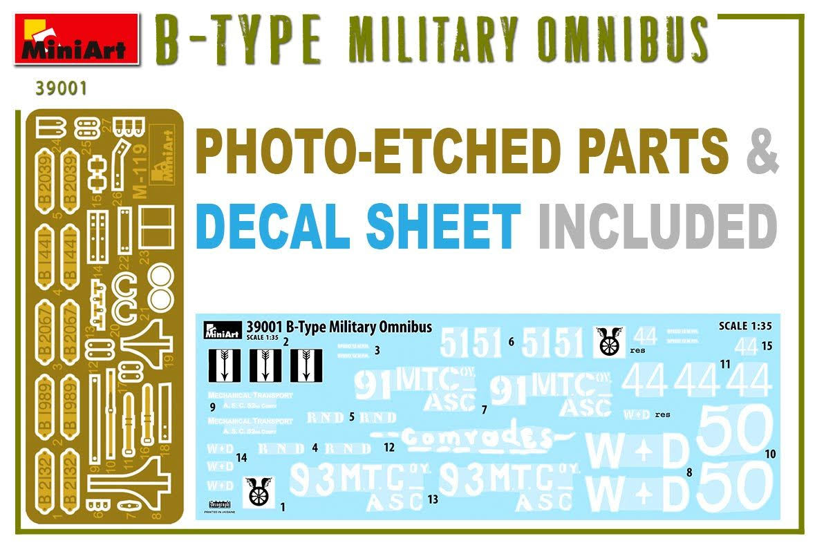 1/35 Scale B-Type Military Omnibus Model Kit C539