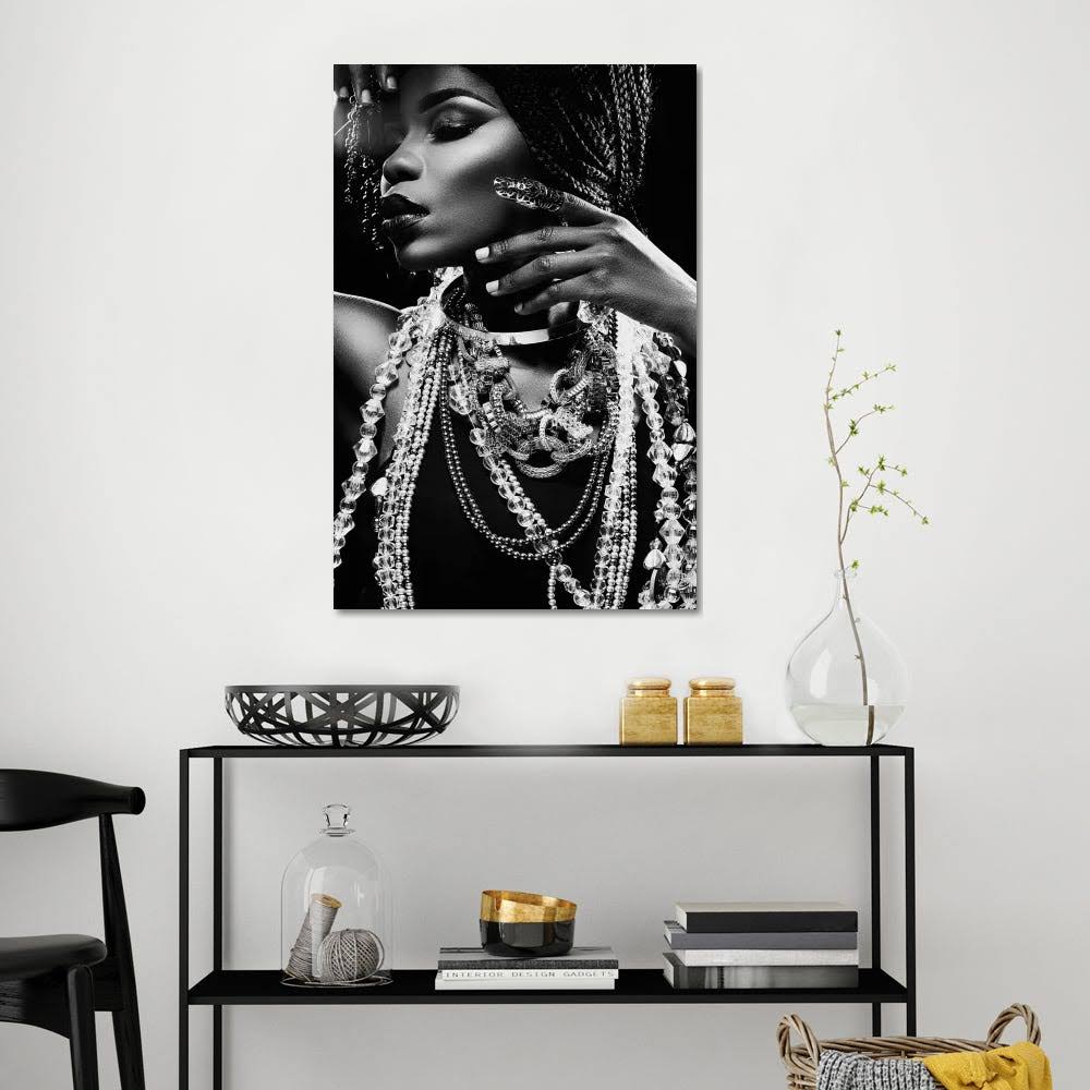 Canvas Wall Decor Prints - Glitter Female Portraits Art R2503