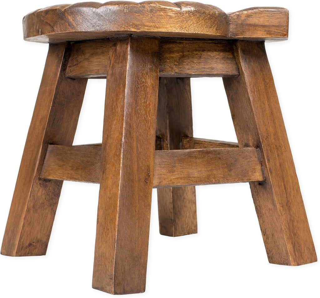 Hand Carved Acacia Hardwood Decorative Stool G745