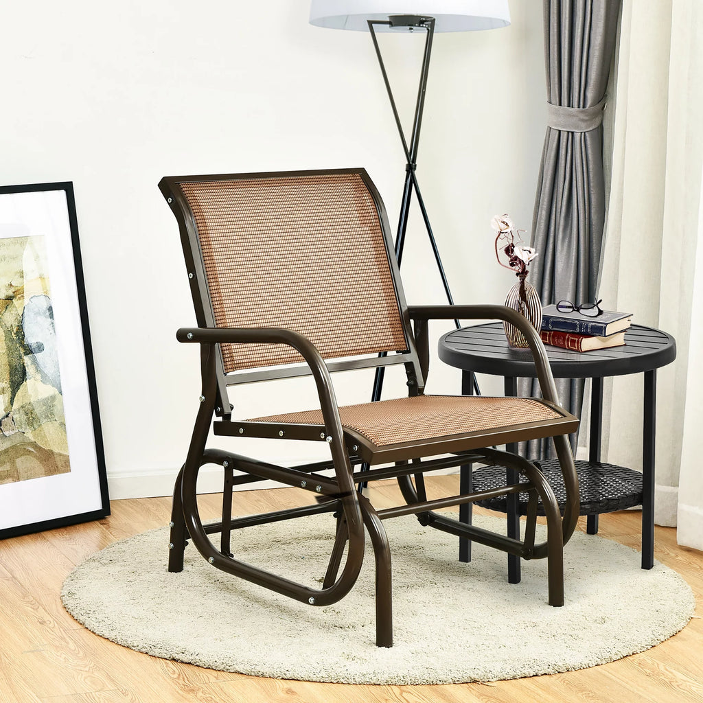 Outdoor Single Swing Glider Rocking Chair Grey T16027