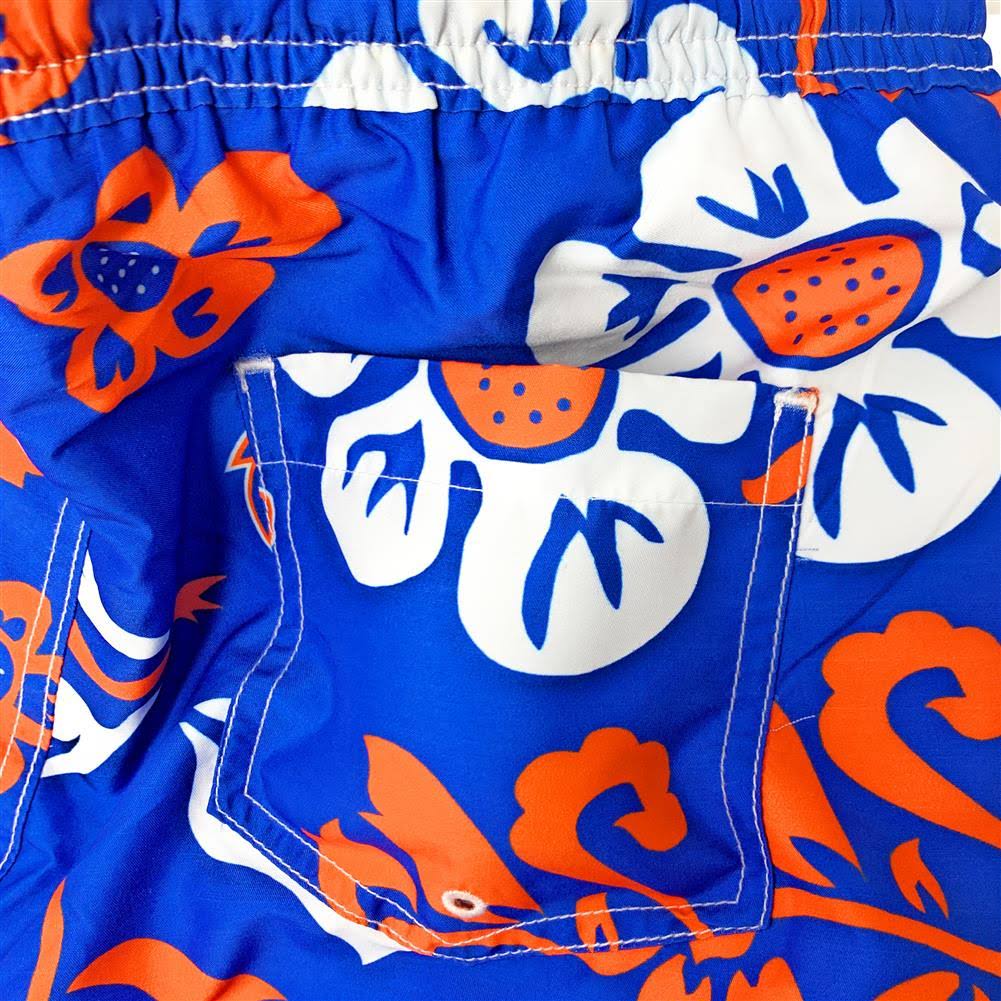 Men's Purple Kansas State Wildcats Floral Volley Logo Swim Trunks V3968