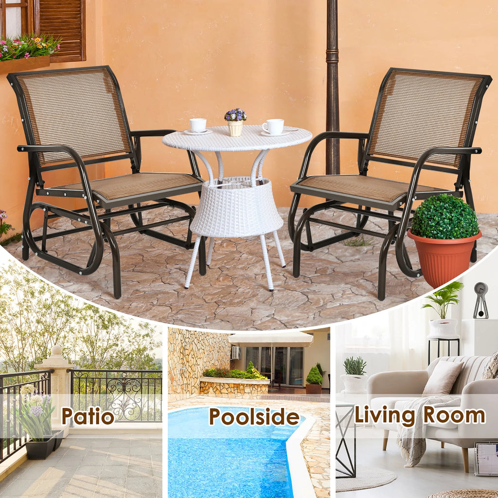 Outdoor Single Swing Glider Rocking Chair Grey T16027