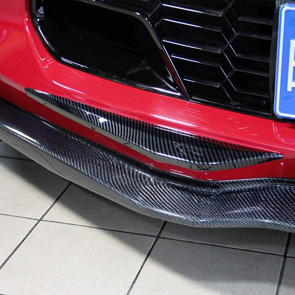 Carbon Fiber Look Cover Trims Front Bumper Bottom Corner for 2014 2015 2016 2017 2018 Chevrolet Corvette C7 J167