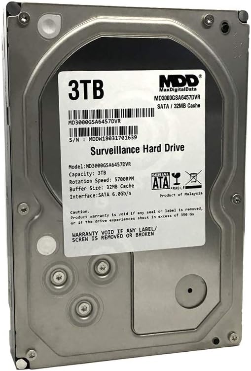 3TB 32MB Cache 5700PM SATA 6.0Gb/s 3.5" Internal Surveillance DVR Hard Drive Pack of 2 A202