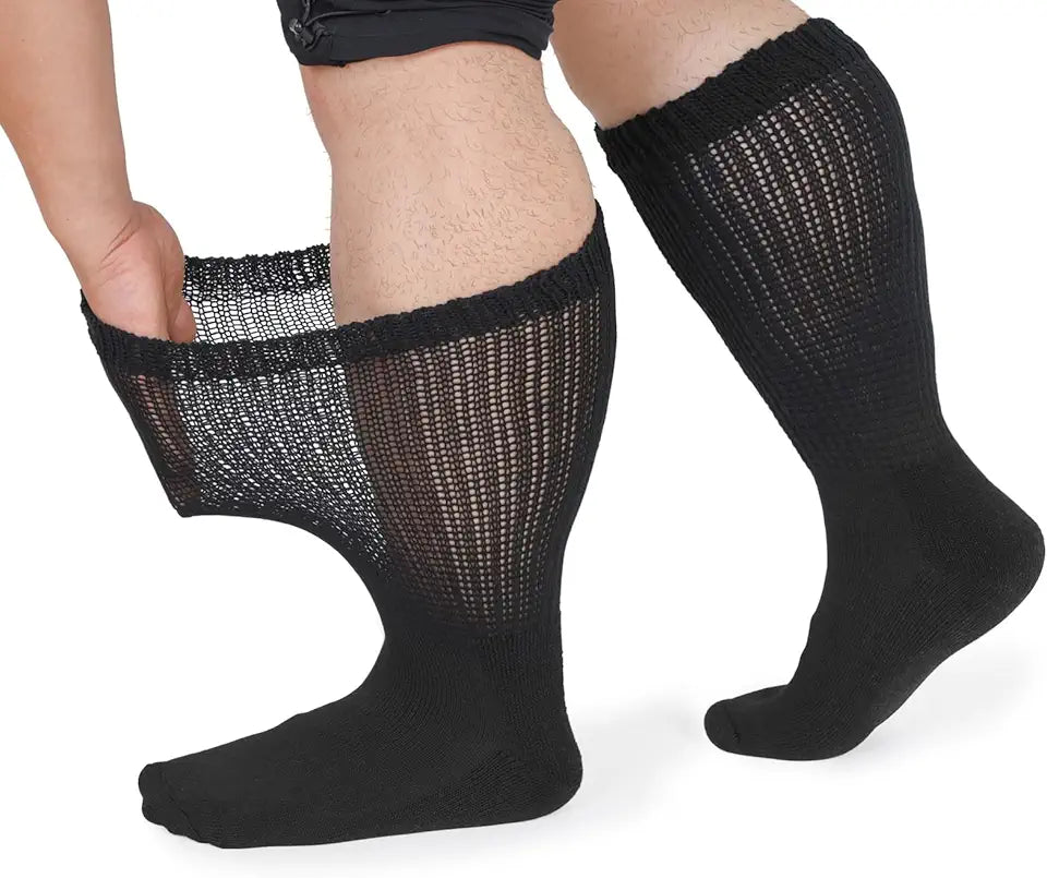 Loose Fitting Diabetic Socks with Cushion Sole 2 Pairs P91285