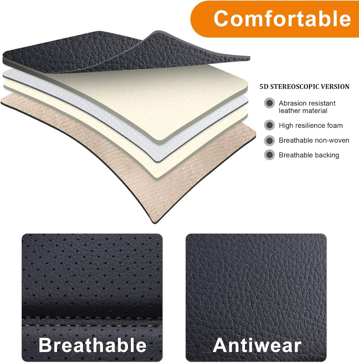 2 Pcs Faux Leather Front Car Seat Covers B465
