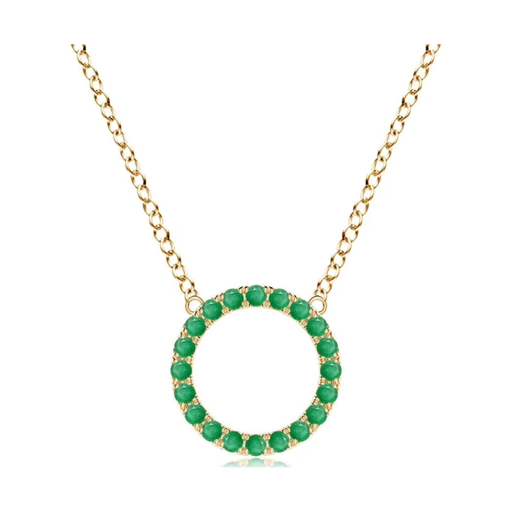 Emerald Pendant Necklace in 14K Yellow Gold P542274