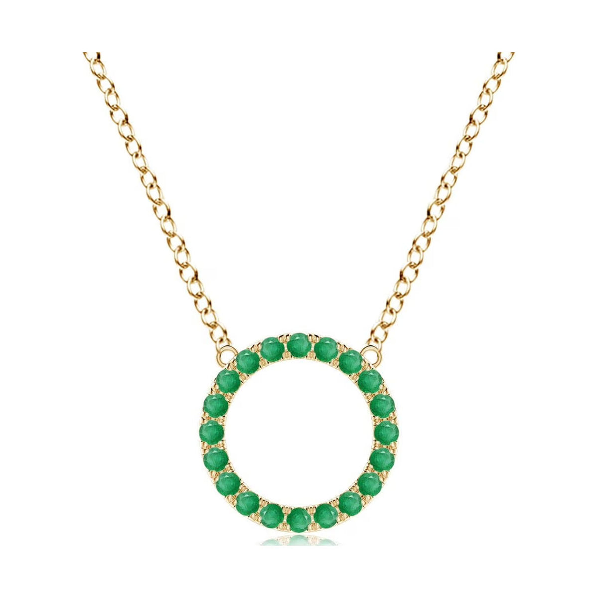 Emerald Pendant Necklace in 14K Yellow Gold P542274