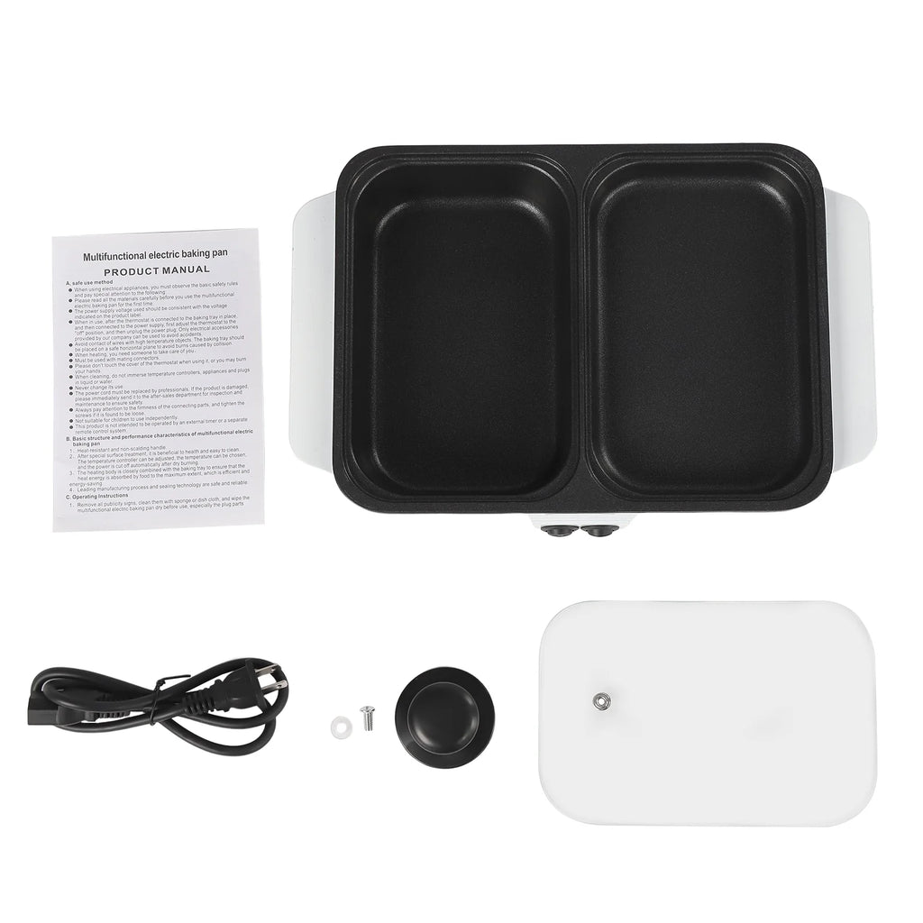 White 2 in 1 Electric Hot Pot and Grill O871