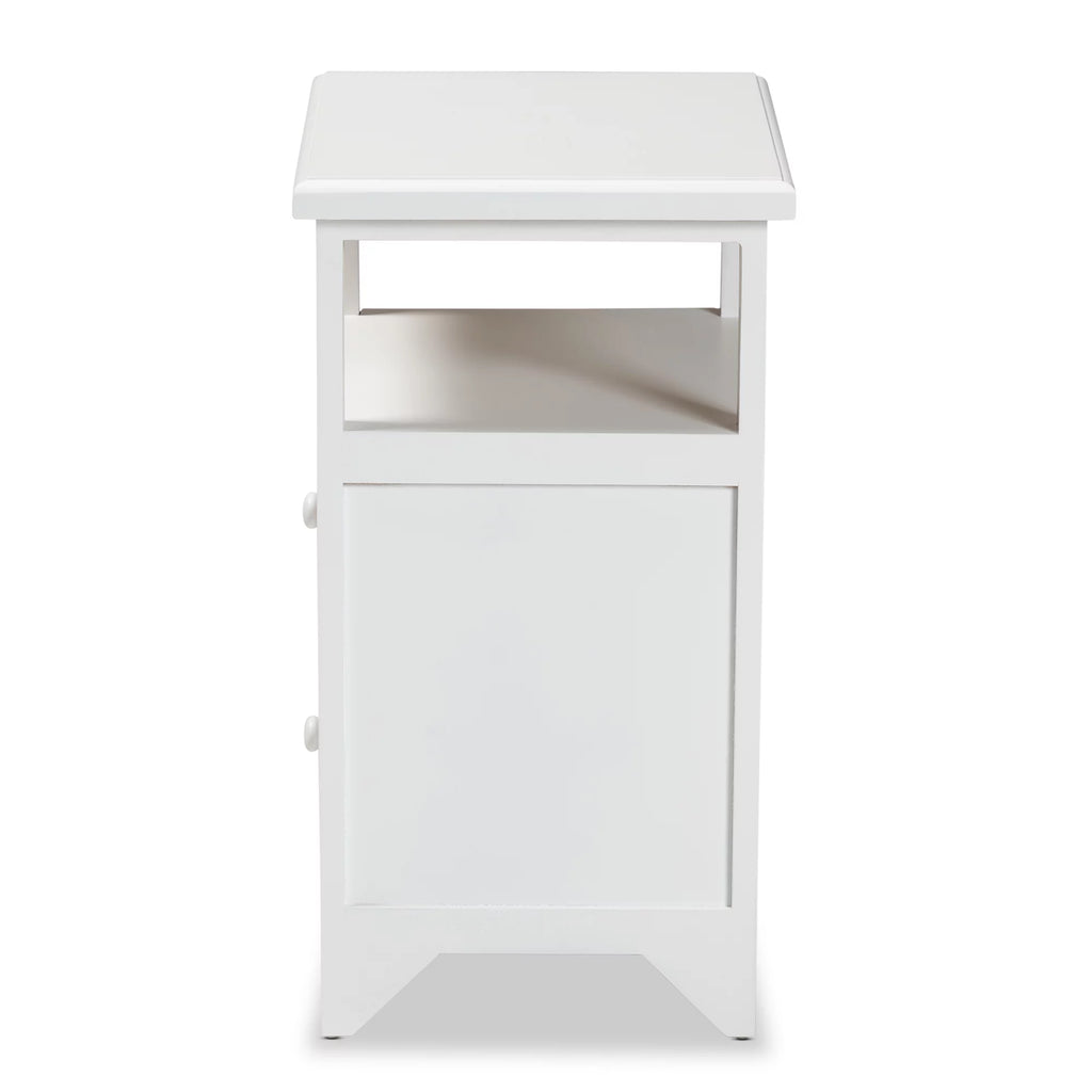 White 2-Drawer Wood Nightstand N912