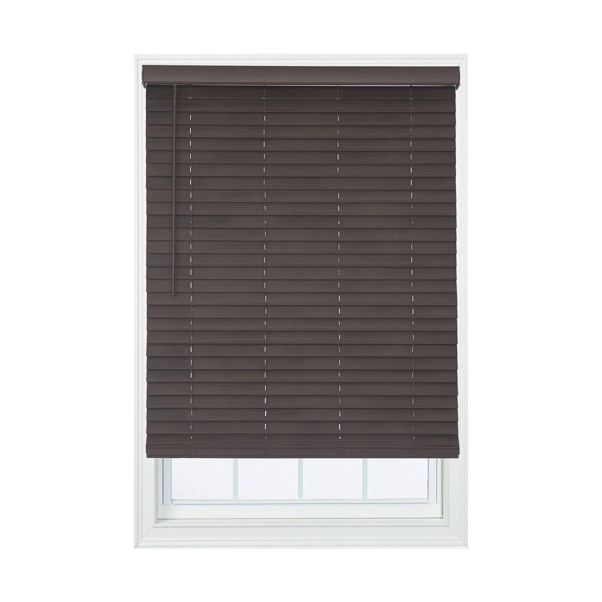Brown Faux Wood Cordless Room Darkening Blinds Z8948
