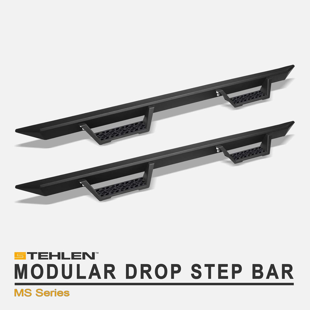 Matte Black Modular Drop Step Side Nerf Bars Rail Running Boards D5454