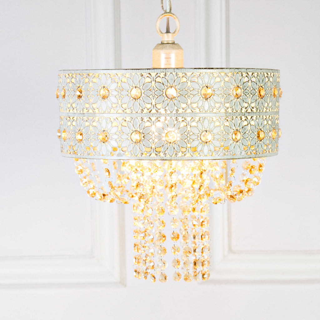 Crystal and Metal Hanging Lamp X9759