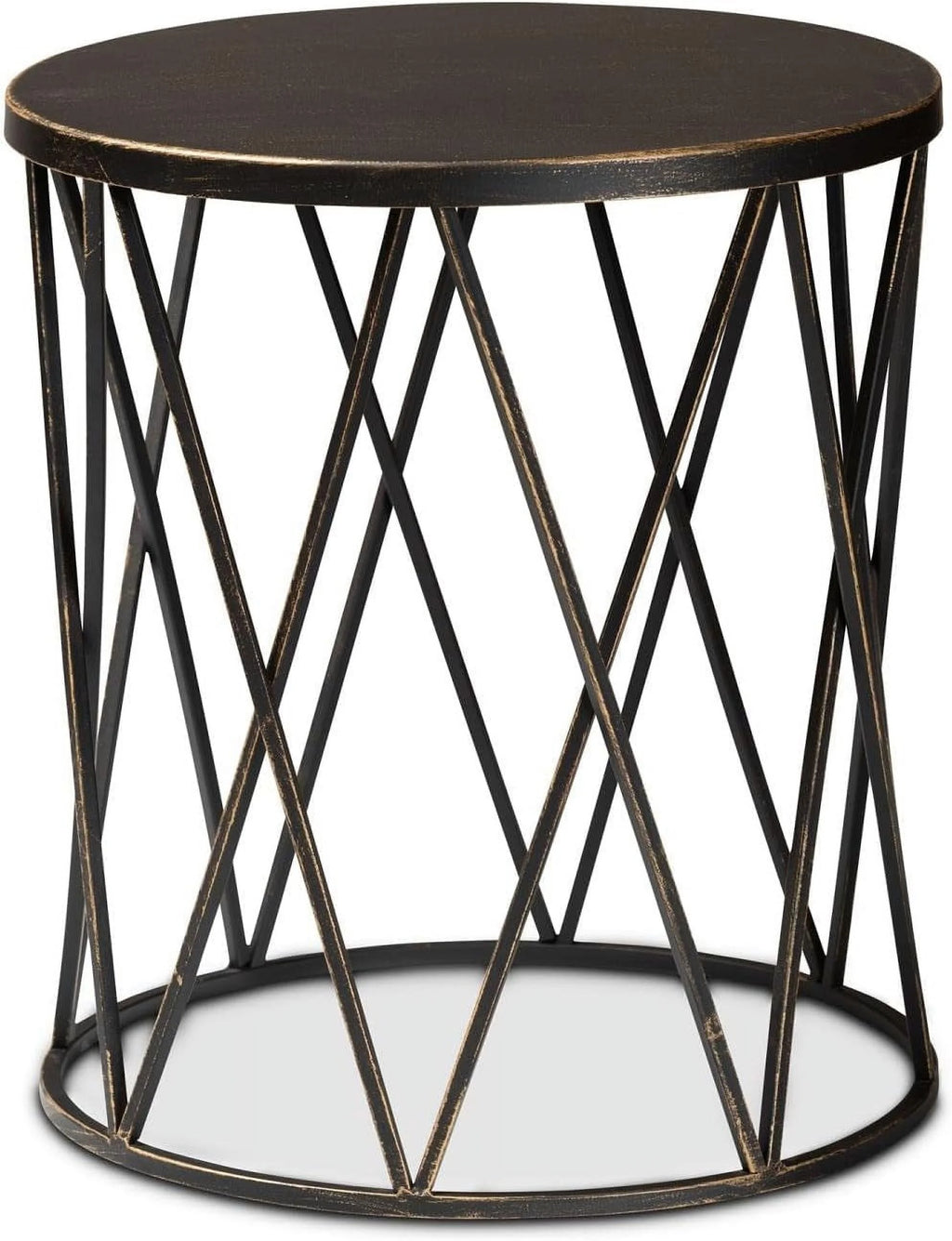 Antique Black Metal End Table B3092