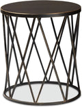 Antique Black Metal End Table B3092