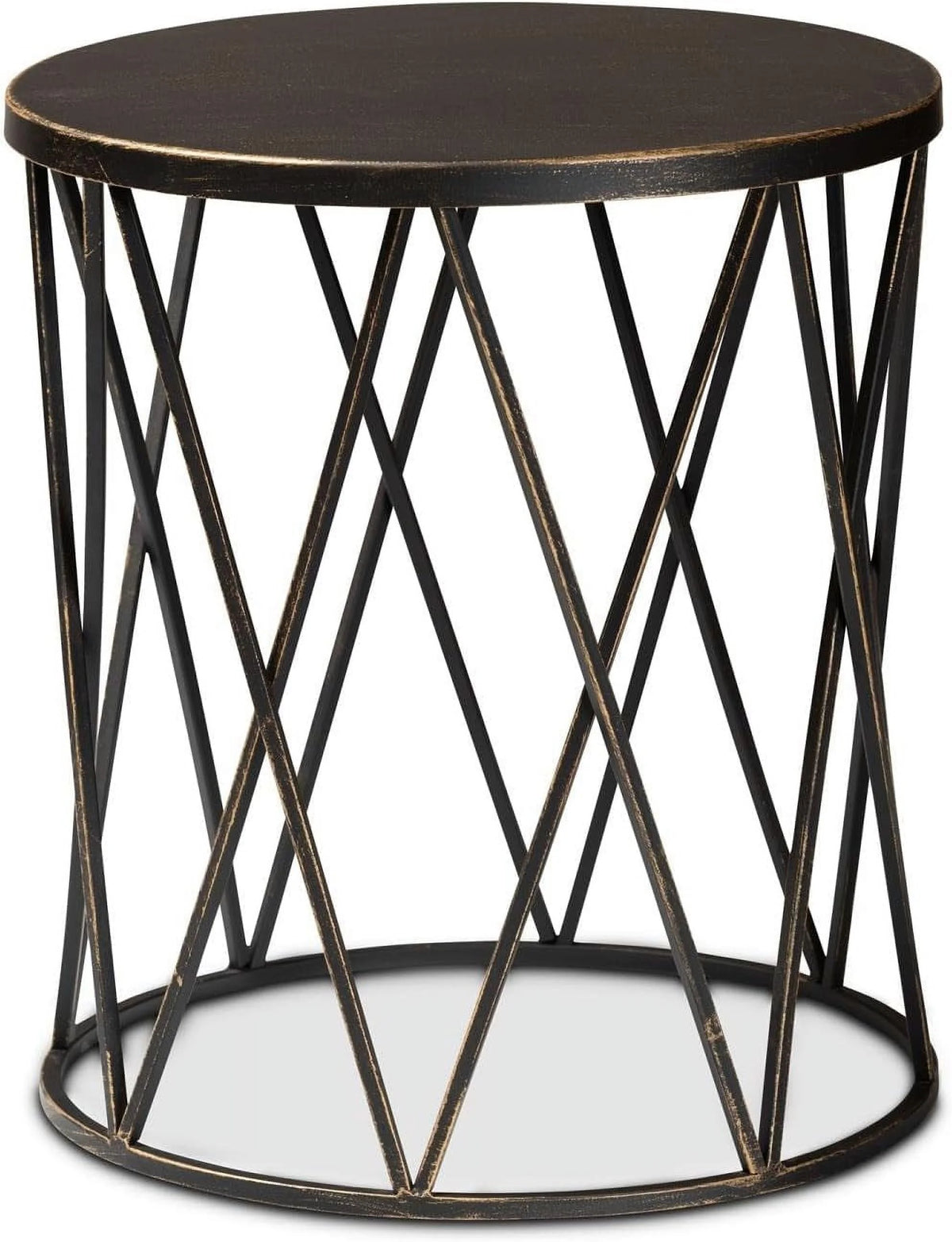 Antique Black Metal End Table B3092