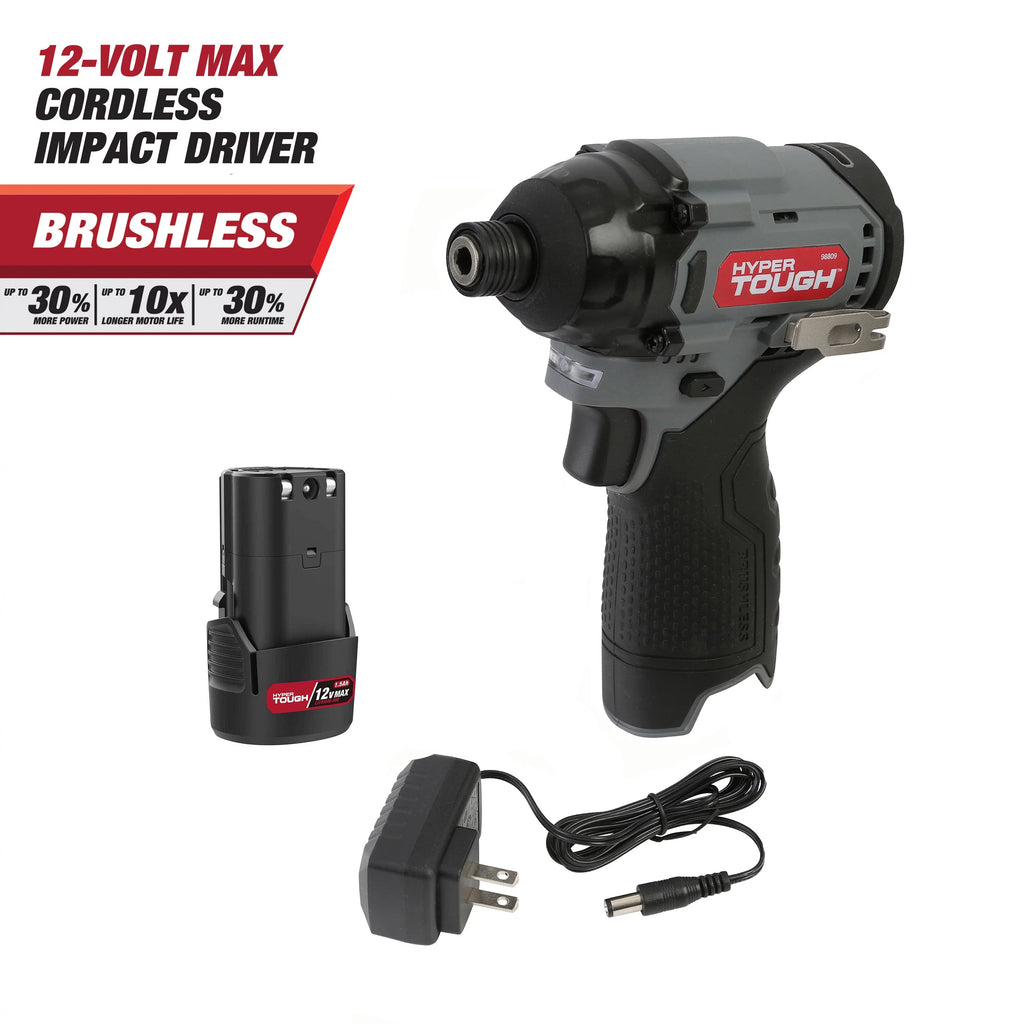 12V Max Lithium-Ion Cordless Brushless Impact Driver with Battery and Charger E20277