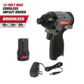 12V Max Lithium-Ion Cordless Brushless Impact Driver with Battery and Charger E20277