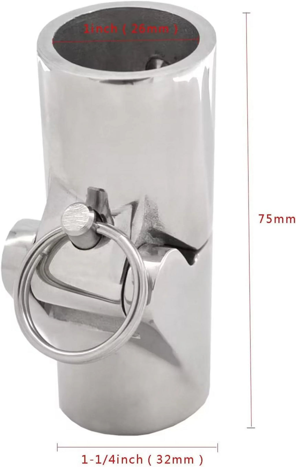 316SS Marine Grade Boat Pipe Connector 1" Handrail Fitting Folding Swivel Coupling Tube Joint C237484