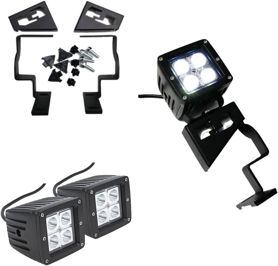 12W Cube Spot Beam LED Front Cowl Light Kit with Steel Mounting Brackets Z938118