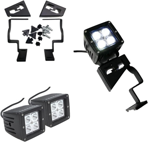 12W Cube Spot Beam LED Front Cowl Light Kit with Steel Mounting Brackets Z938118