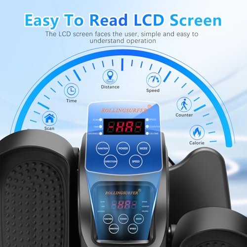 Adjustable Seated Under Desk Elliptical Machine with Remote J9879