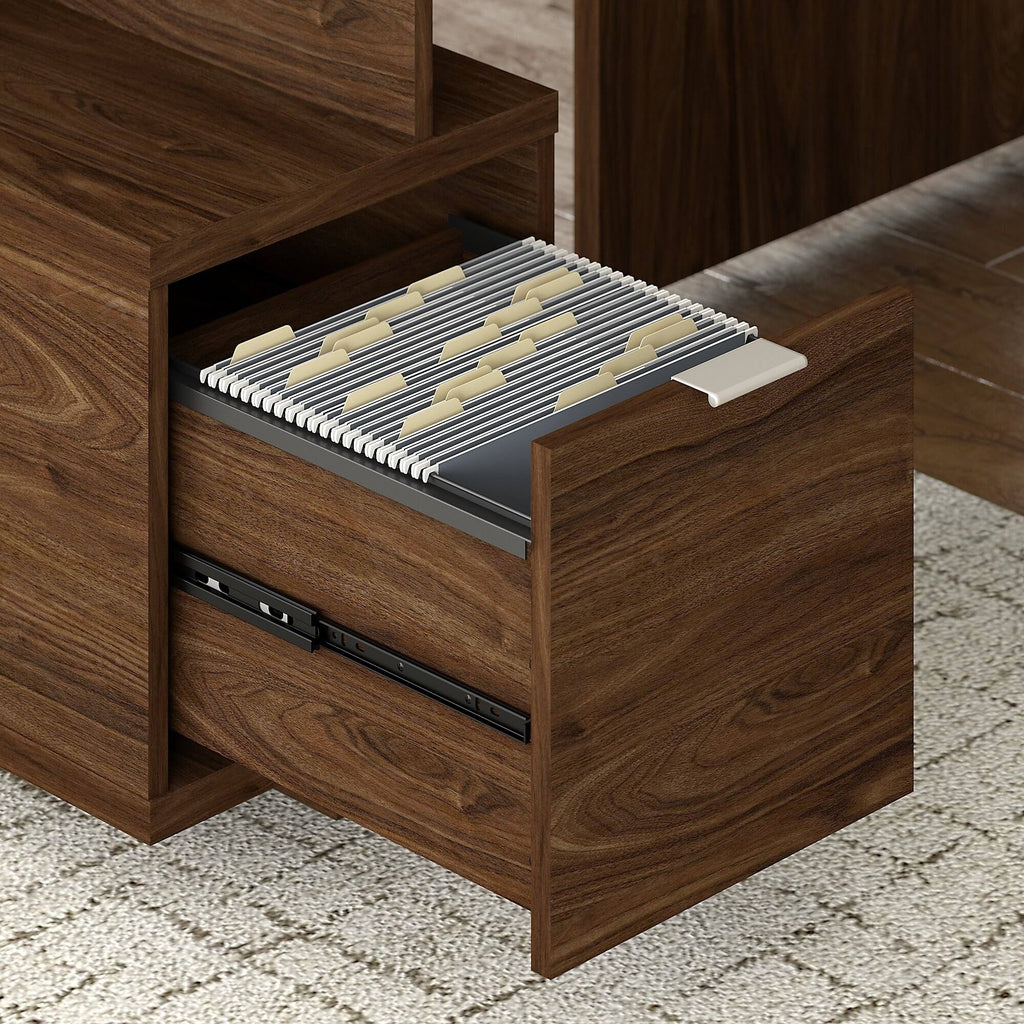 Modern Gray L-Shaped Desk with Hutch N2087