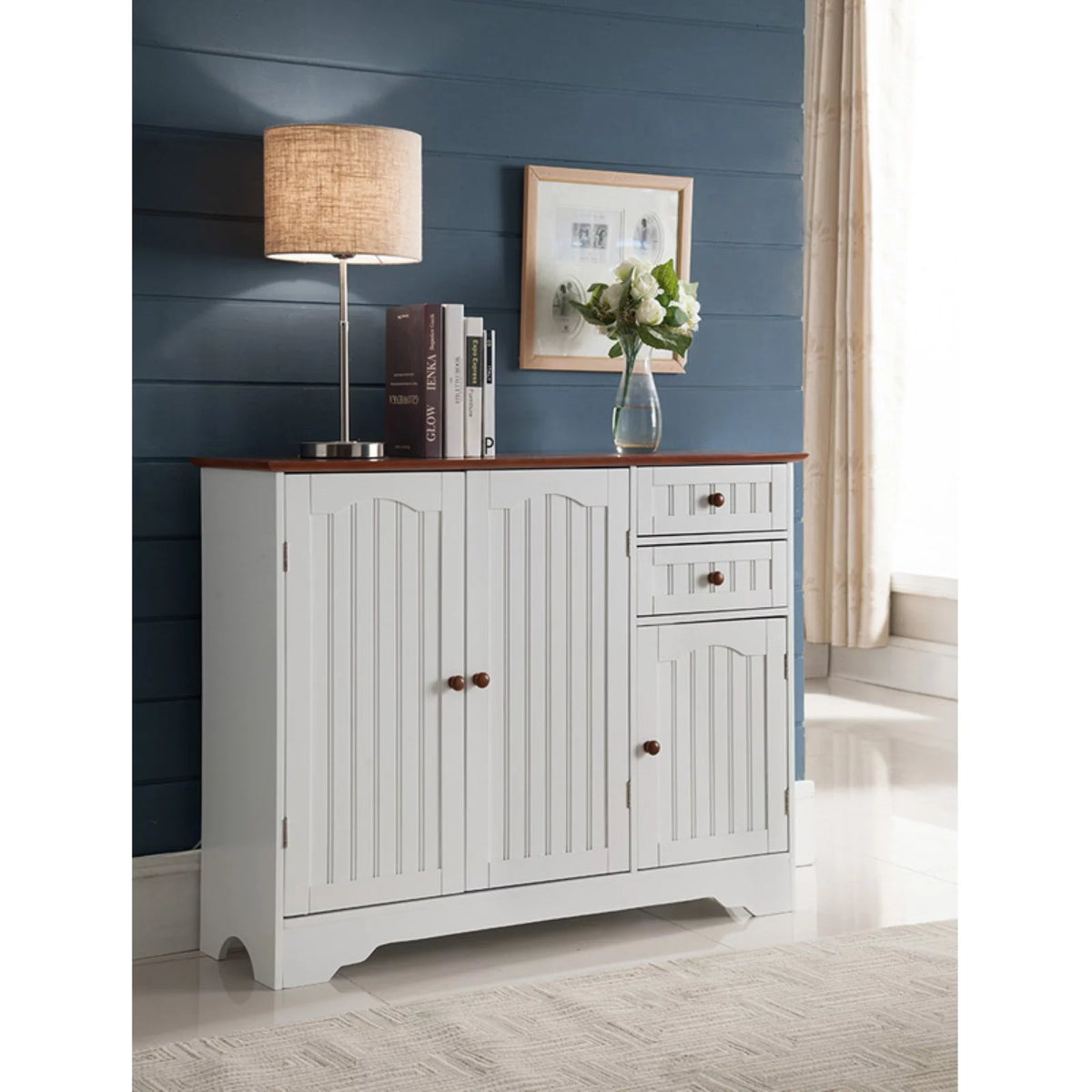 White Wood Kitchen Storage Cabinet H2105