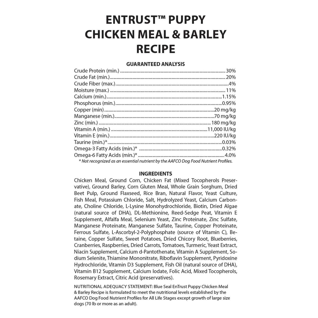 Puppy Chicken Meal & Barley Recipe S204