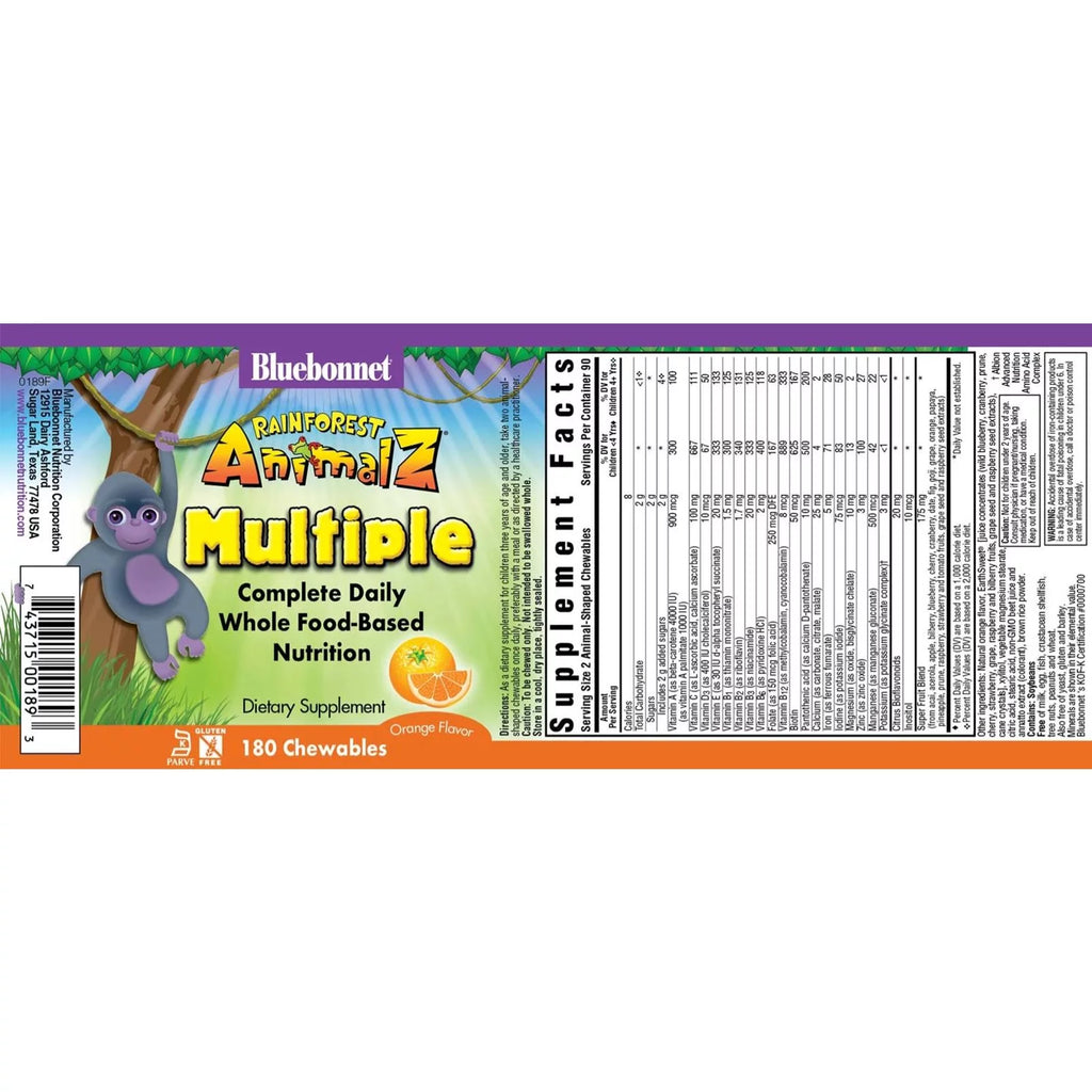 Whole Food Based Multiple Orange 180 Chewable Tablets F88801