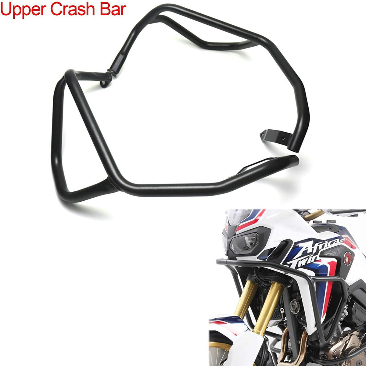 Black Upper and Lower Engine Guard Crash Bars for Honda CRF1000L Africa Twin A692