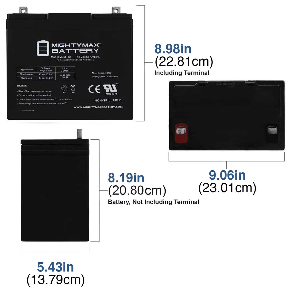 12V 55AH Battery L6256