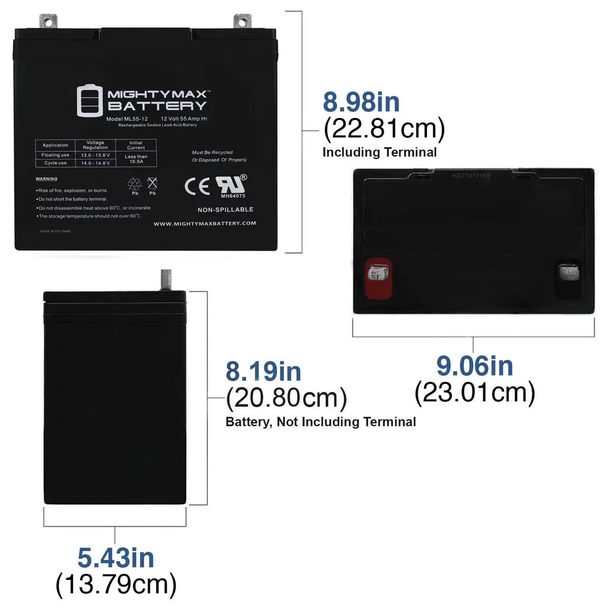 12V 55AH Battery L6256