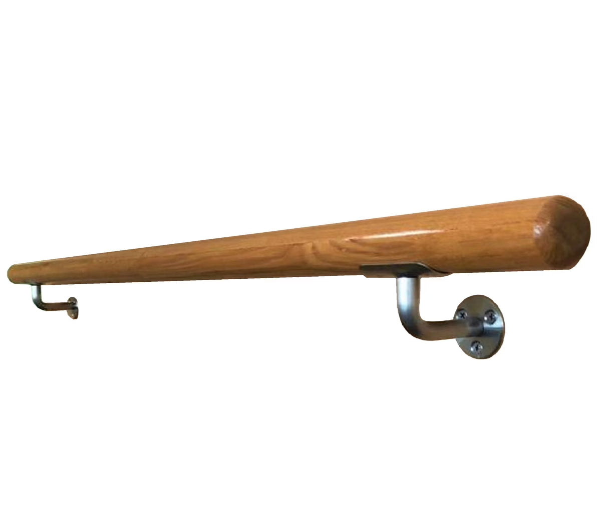 Solid Wood Wall Handrail 3 FT Long 2.0" Diameter Round Silver G8109