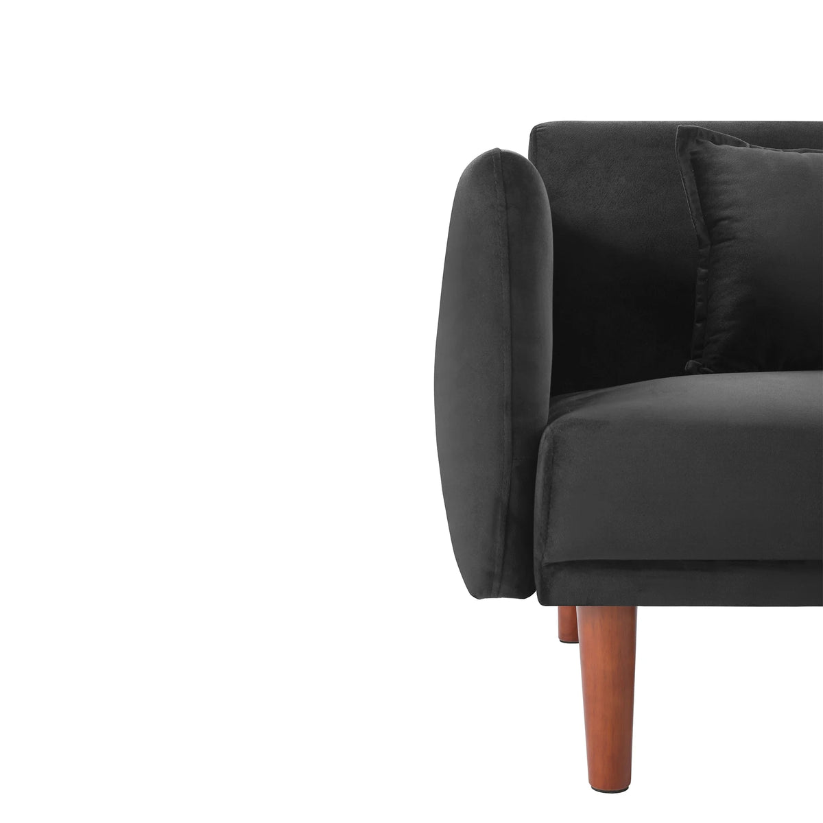 Black Velvet Convertible Sofa Bed R1247