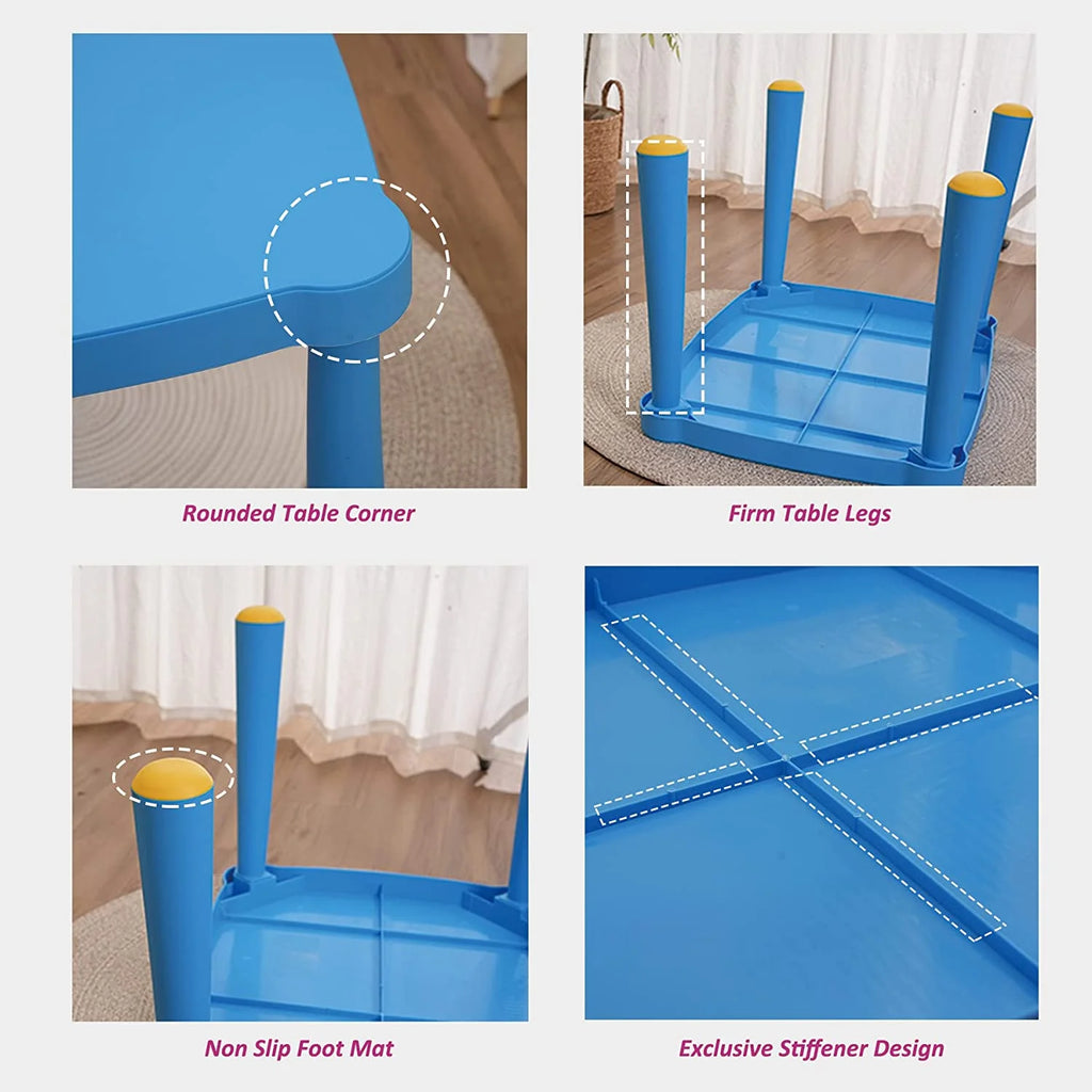 5 Pieces Plastic Toddler Kids Table and Chair Set Y470