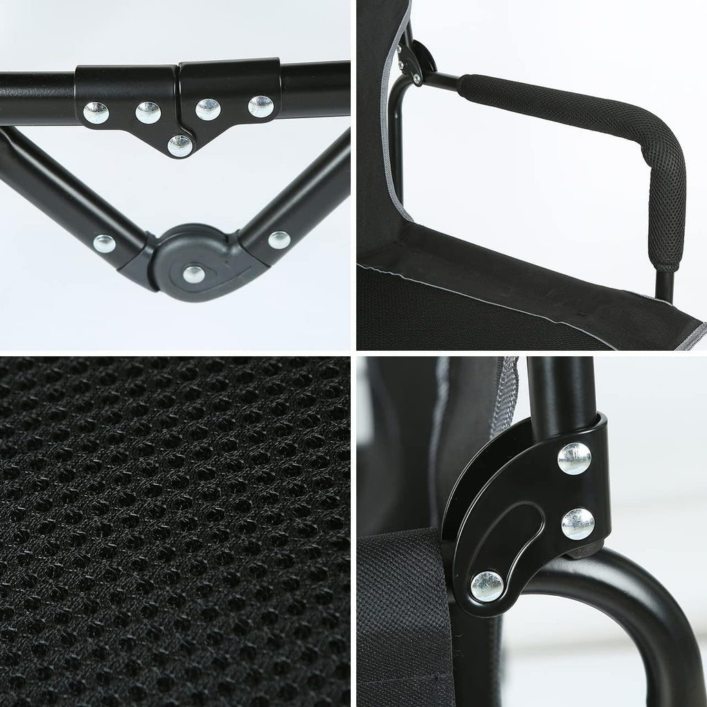 Folding Camping Chair with Storage Pocket and Side Table Q46427