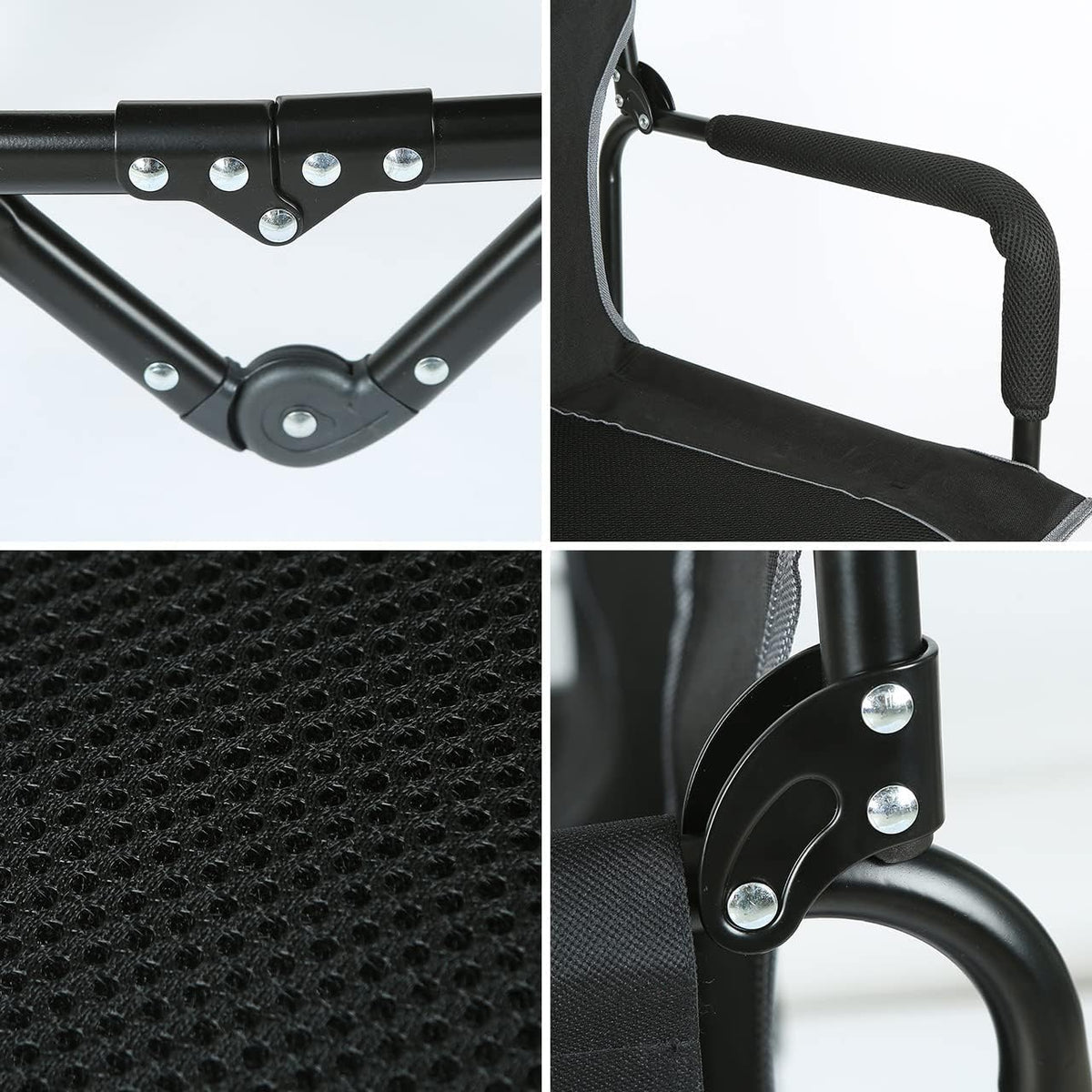 Folding Camping Chair with Storage Pocket and Side Table Q46427