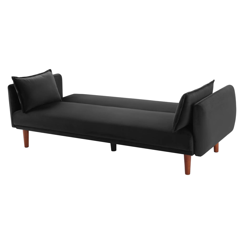 Black Velvet Convertible Sofa Bed R1247