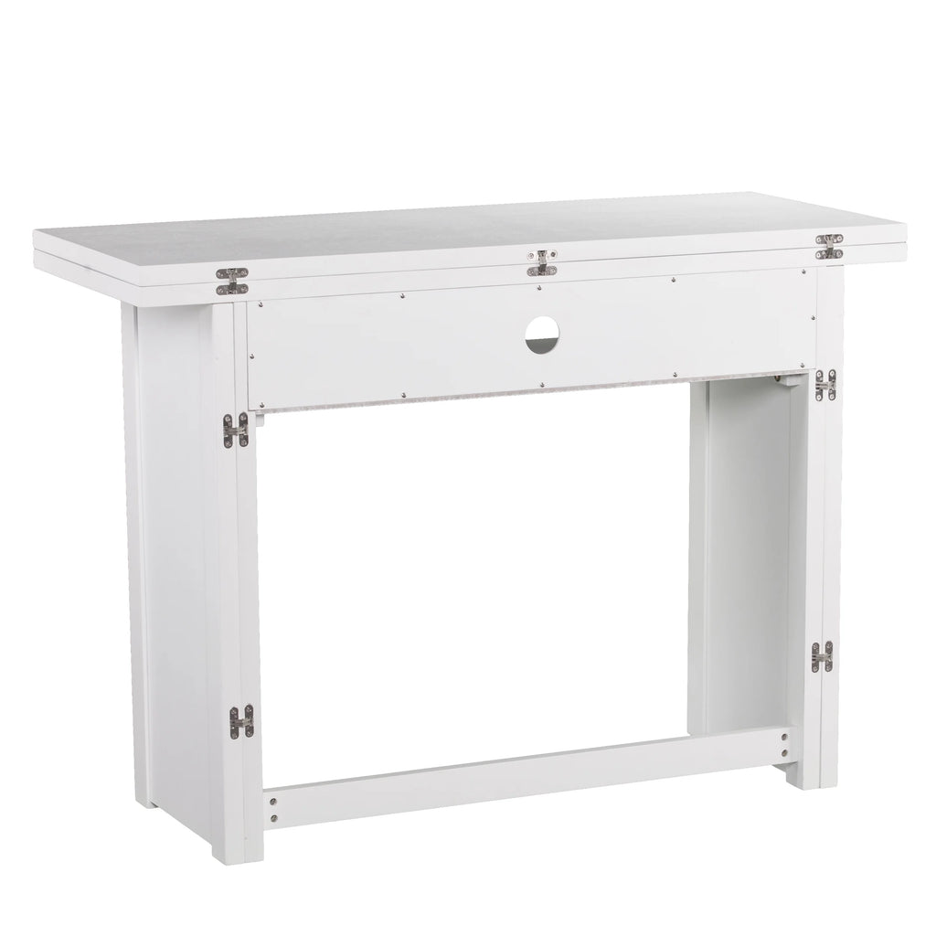 White Wood Console Table to Dining Table J772718