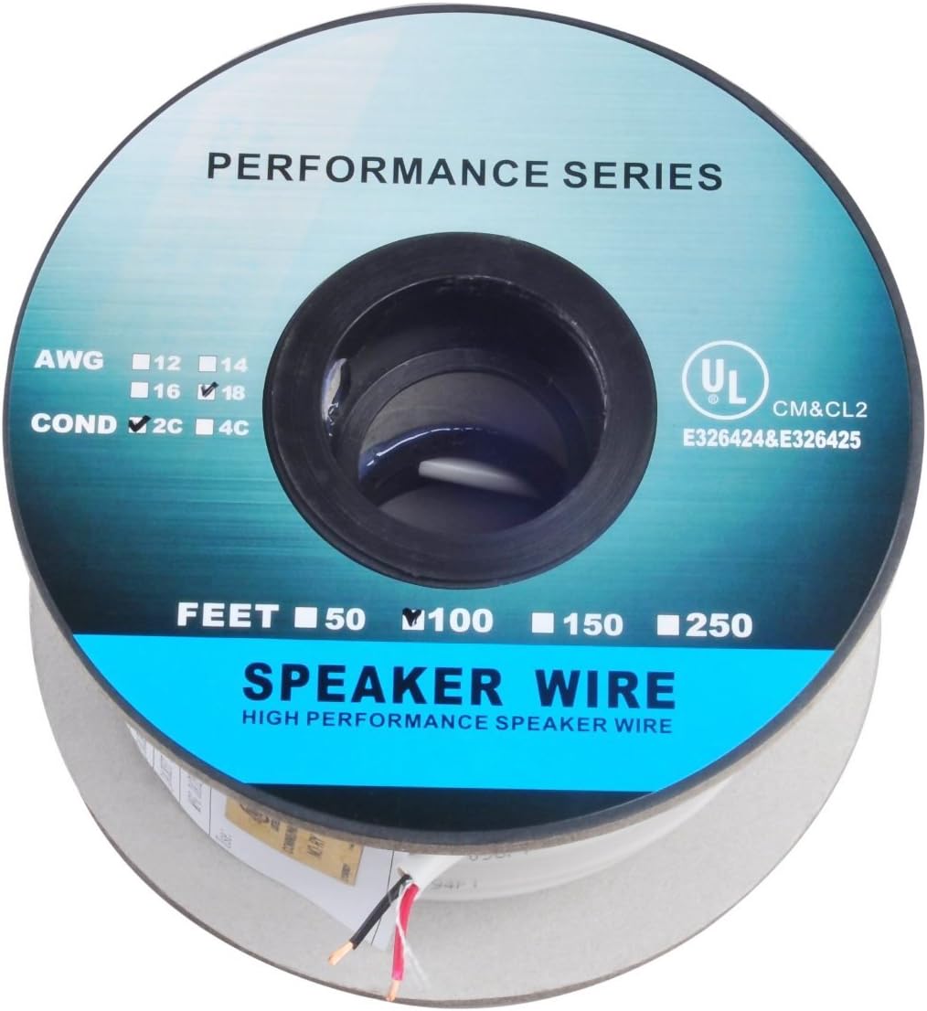 14AWG CL2 Rated 2-Conductor Loud Speaker Cable Pack of 2 P30714